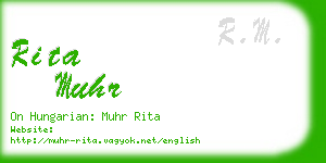 rita muhr business card